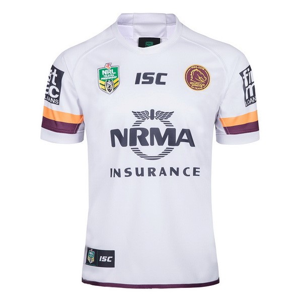 Tailandia Camiseta Brisbane Broncos 2ª Kit 2018 Blanco